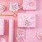 Valentine's Day Wrapping Paper - Mini Roll - 17 Inch X 33 Feet - Sweet Gold Foil Pink Love Heart Design for Valentine's Day, Wedding, Anniversary, Birthday, Baby Shower
